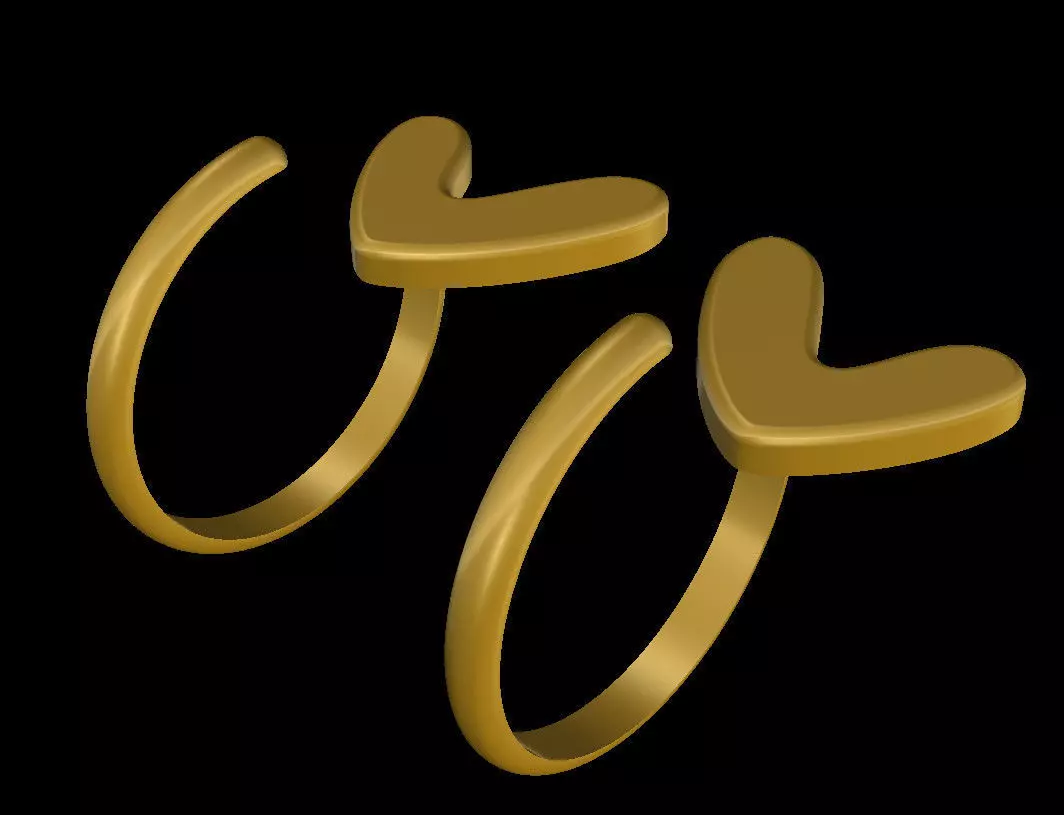 tini heart Earrings Free 3D model_0