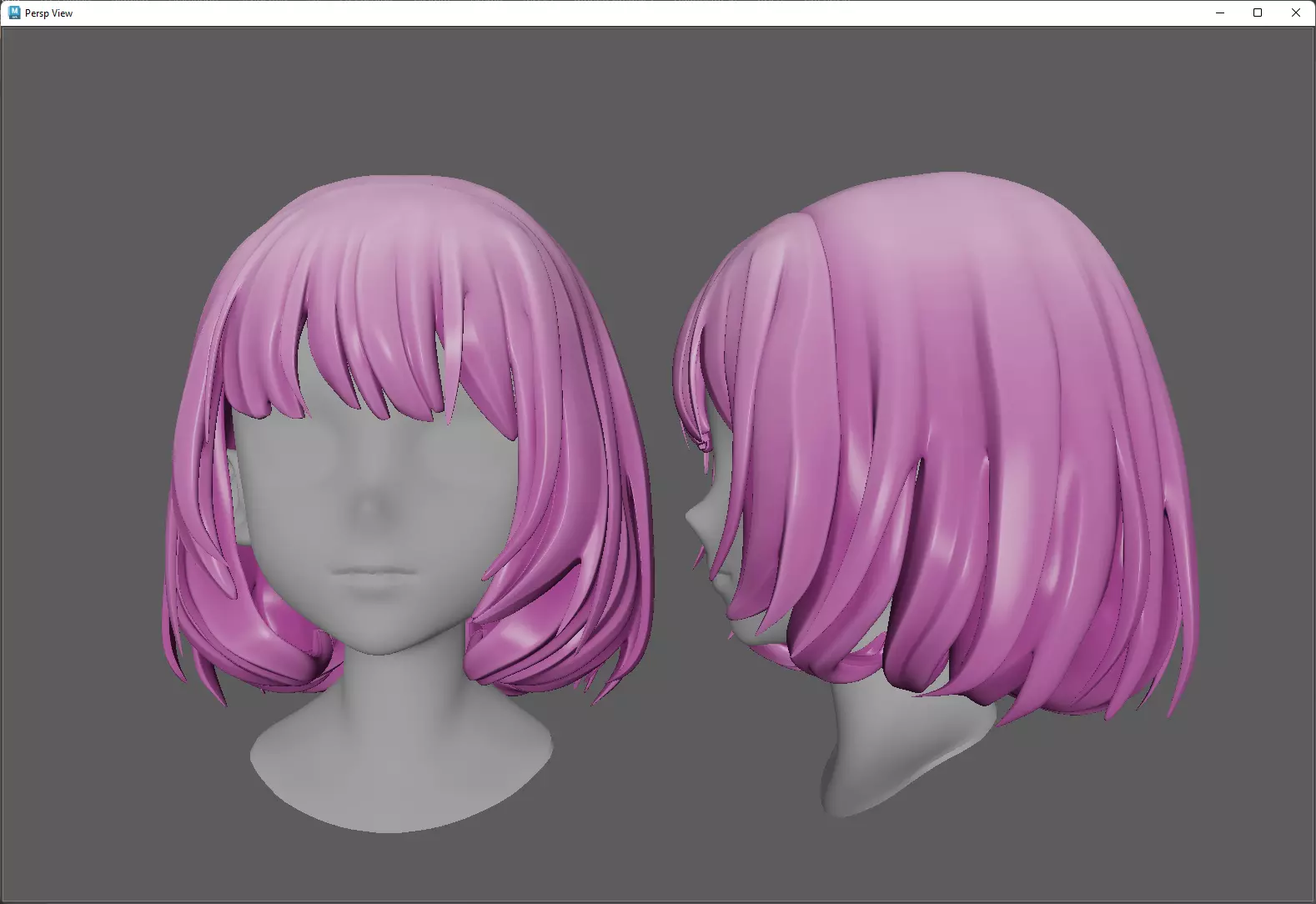 Anime hair style 41 for woman and girl Low-poly 3D model