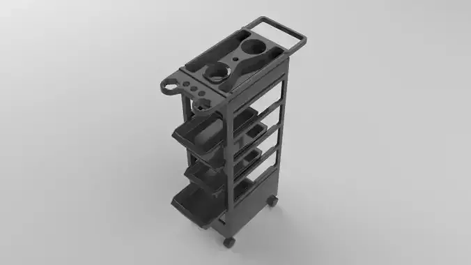 Hair dressing Tool Storage Cart Organizer-2 3D model - Lowpoly