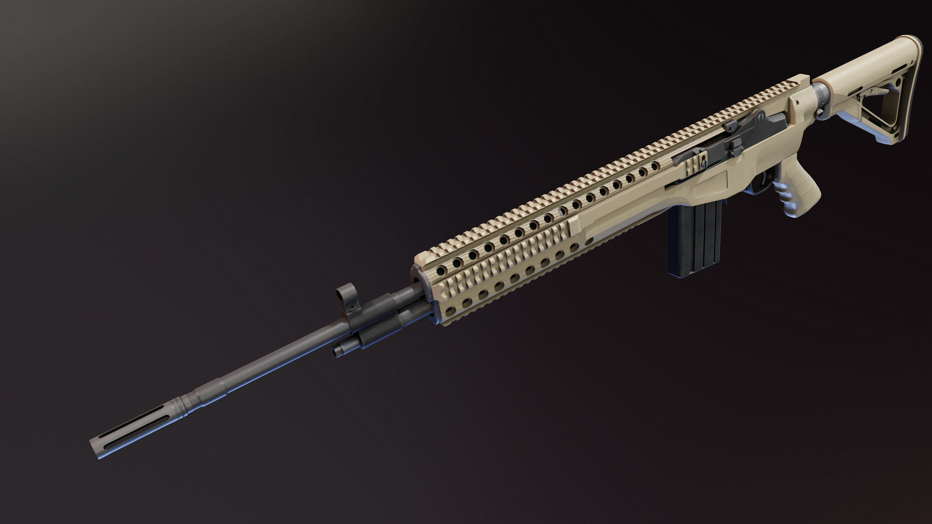 Mk 14 Custom Low-poly 3D model_13