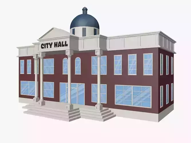 Cartoon City Hall 3D model