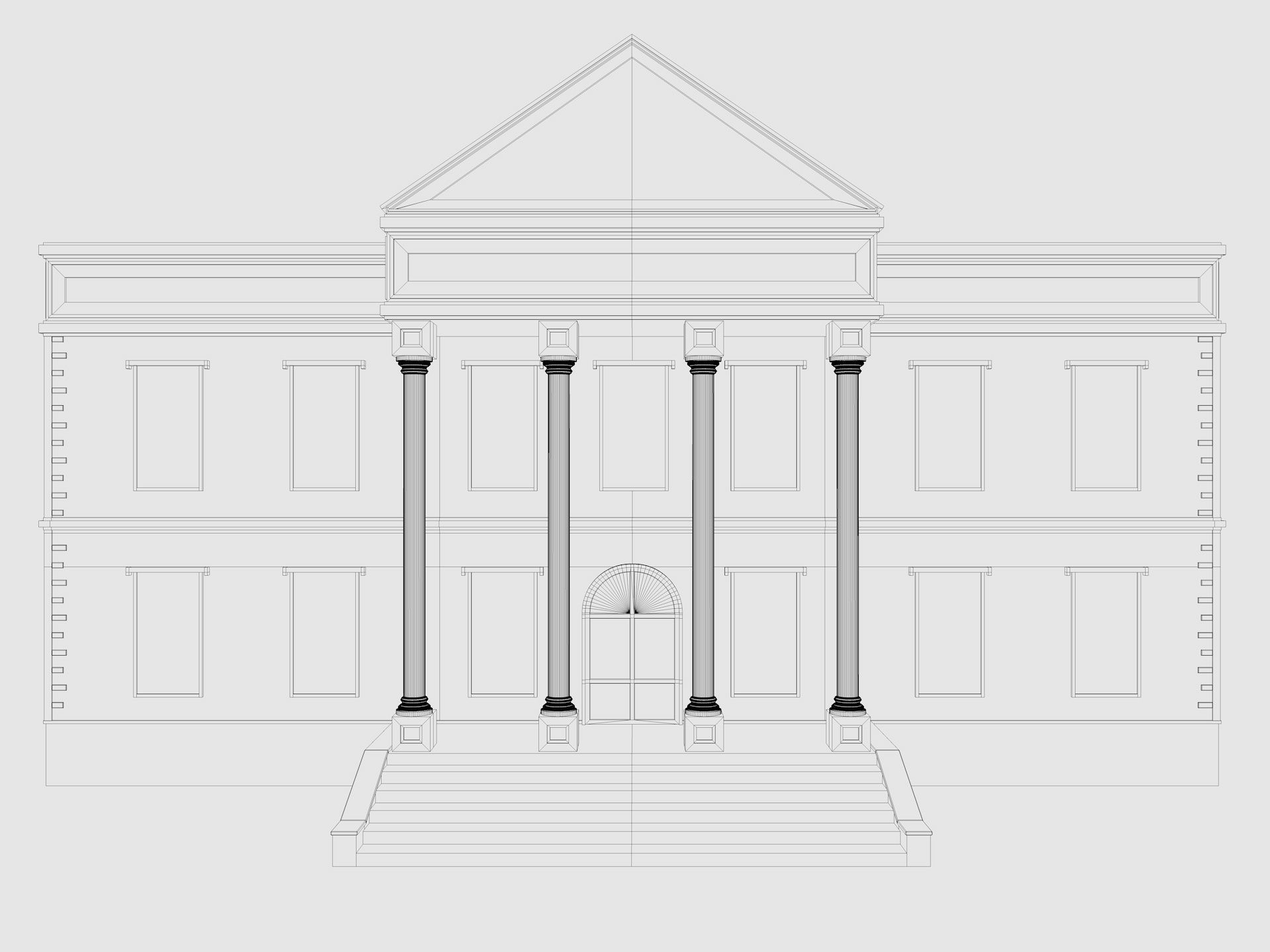 Cartoon Bank 3D model_7