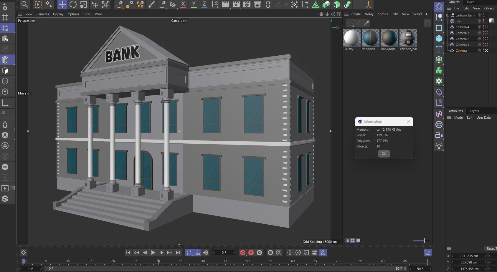 Cartoon Bank 3D model_10