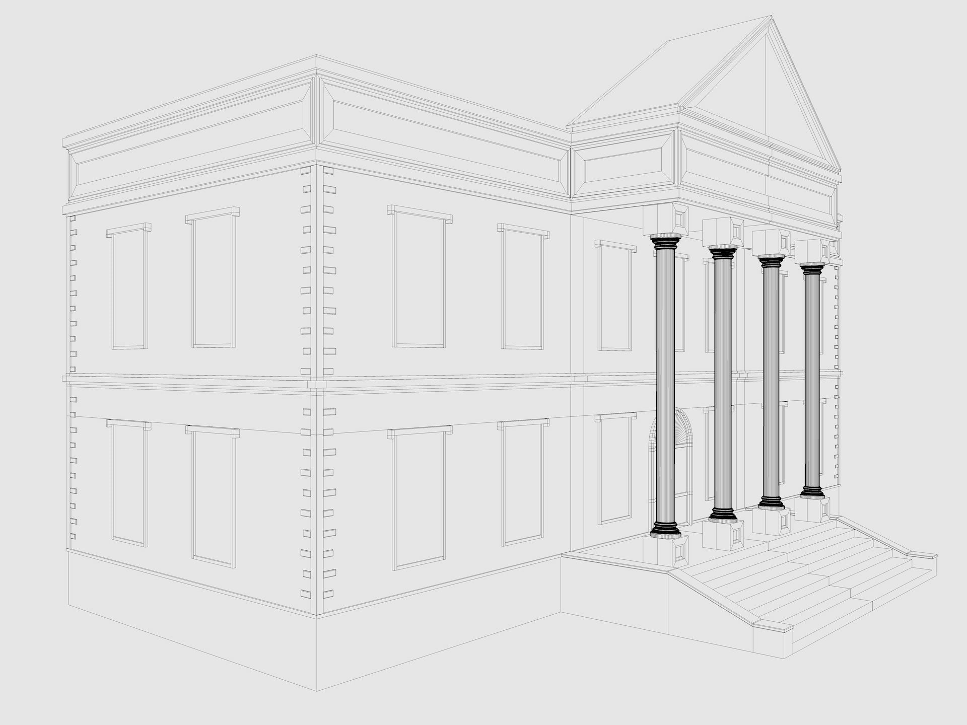 Cartoon Bank 3D model_6