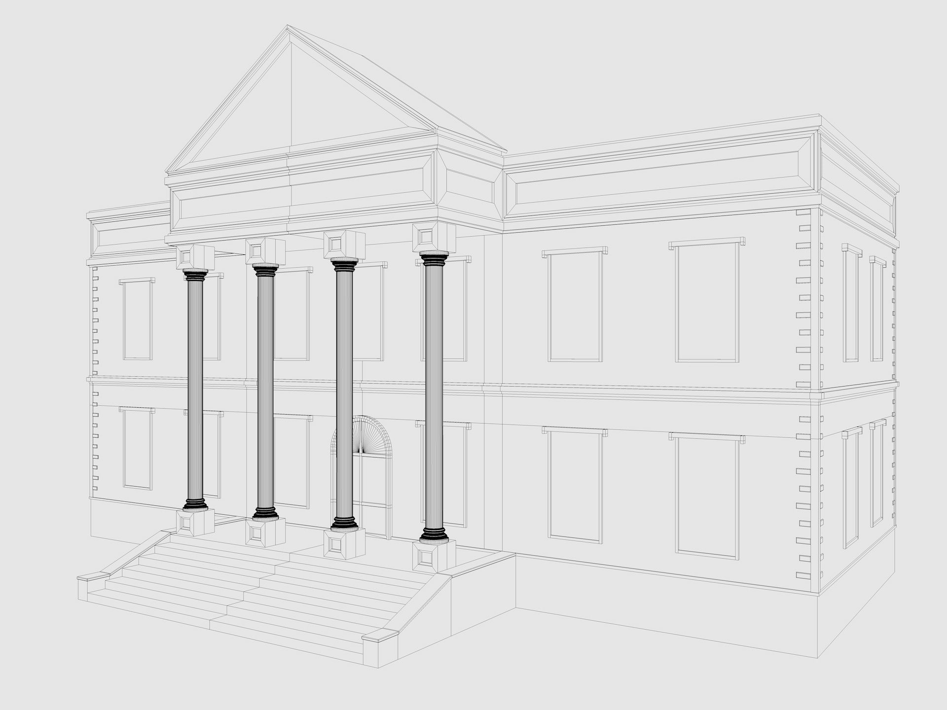 Cartoon Bank 3D model_5