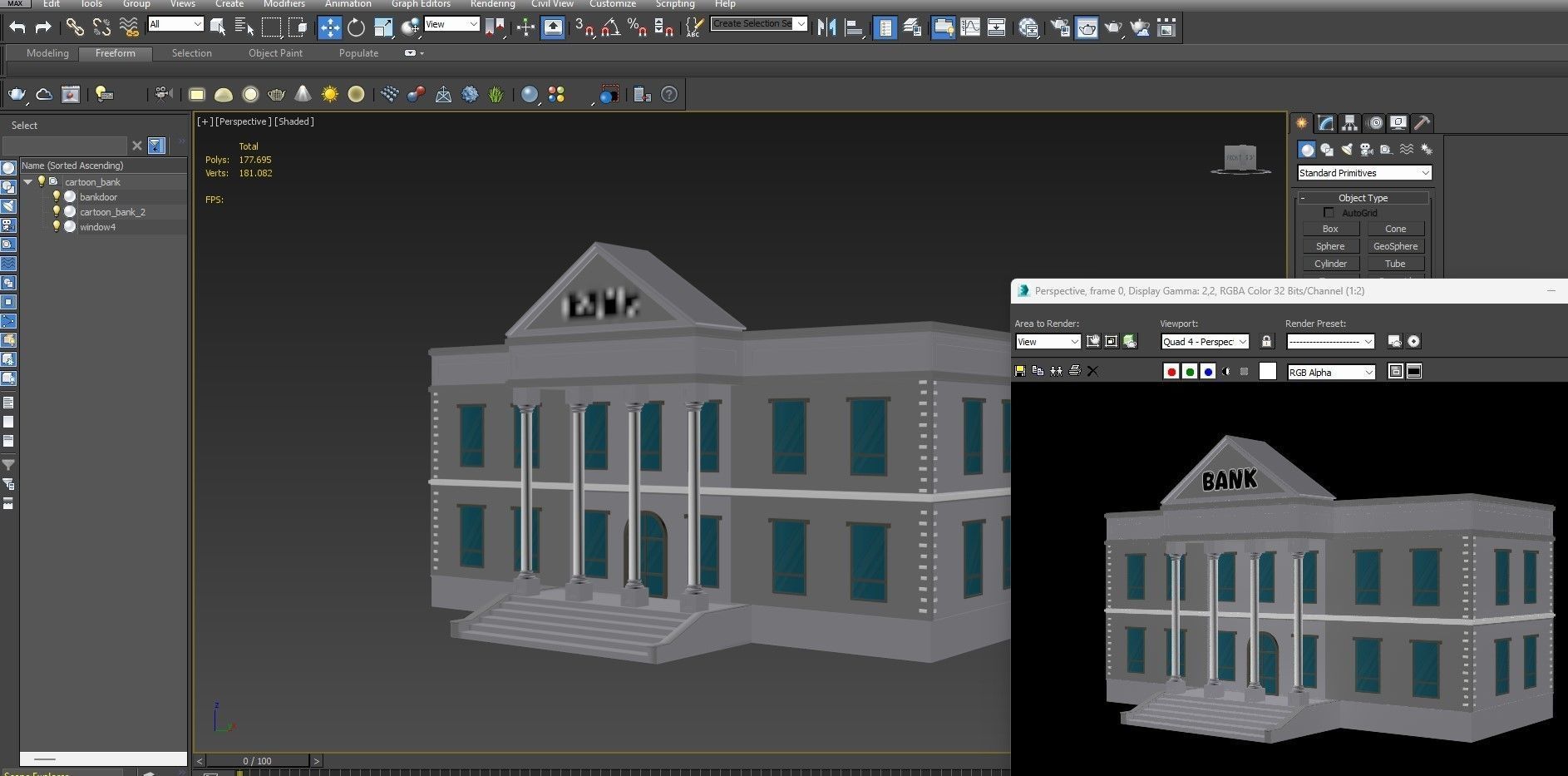 Cartoon Bank 3D model_11