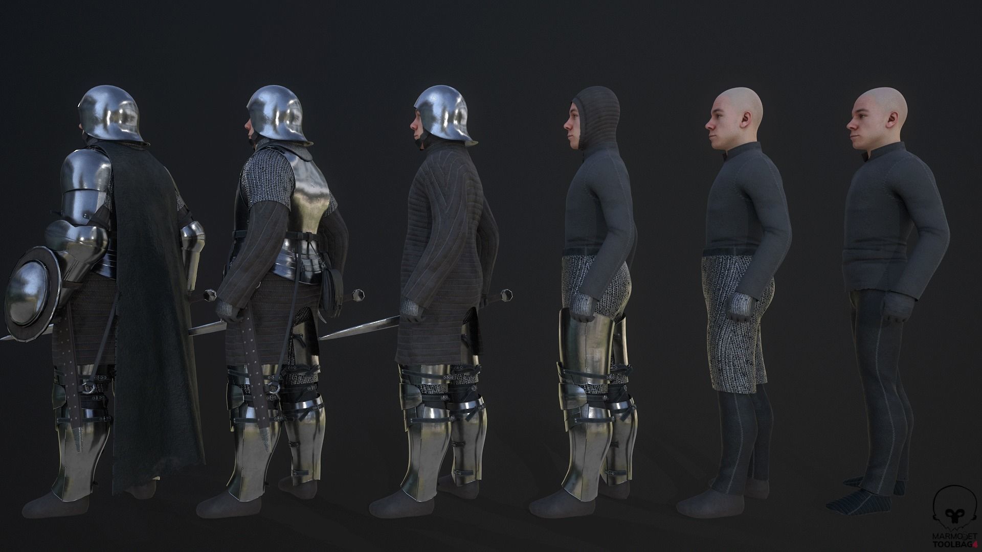 TAB Medieval Knight - 10 Low-poly 3D model_10
