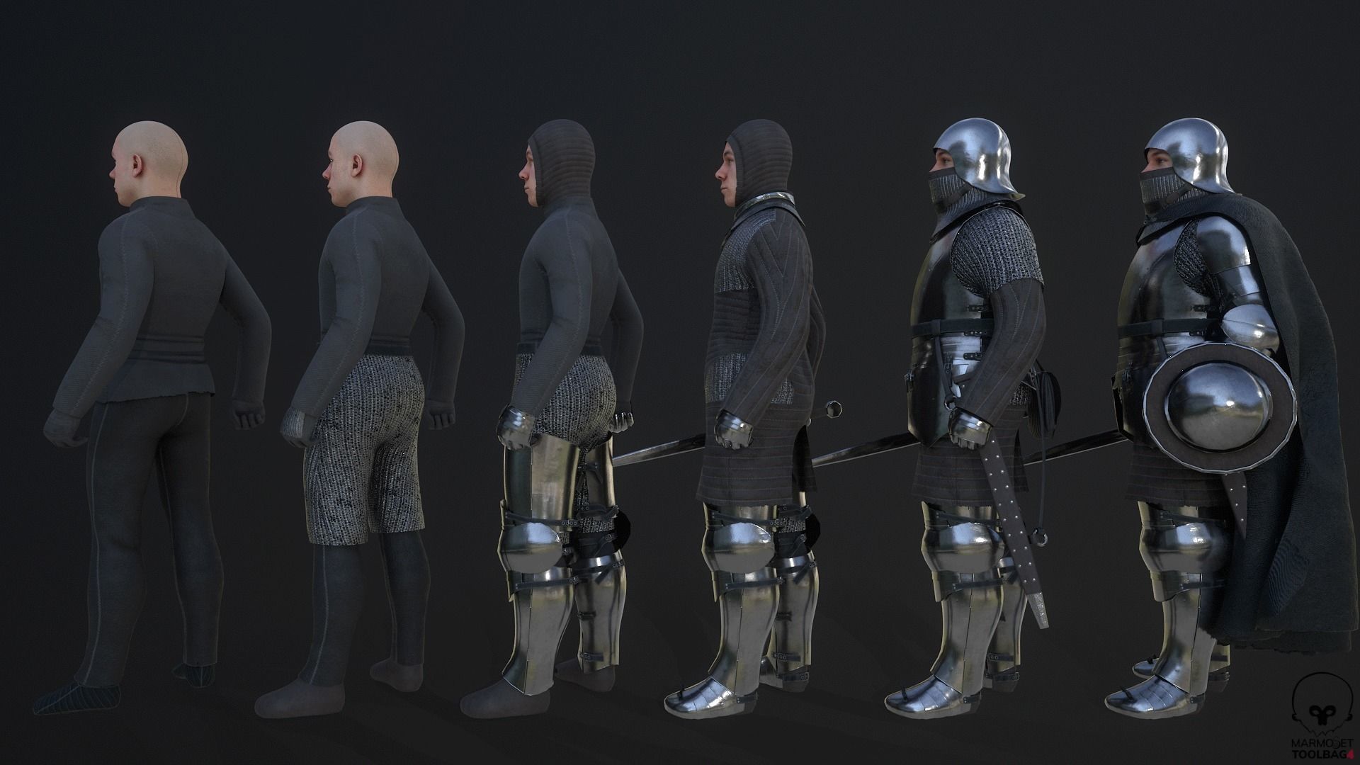 TAB Medieval Knight - 10 Low-poly 3D model_13