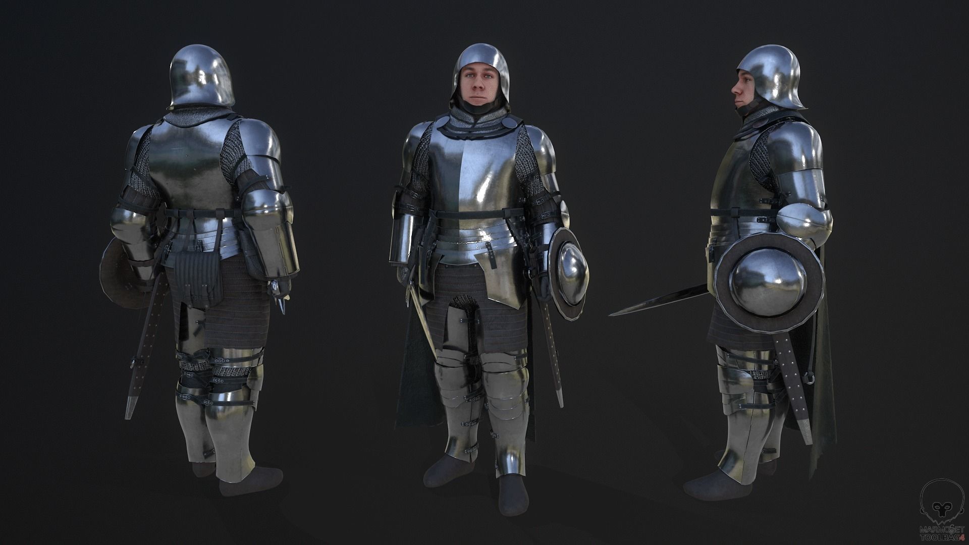 TAB Medieval Knight - 10 Low-poly 3D model_4