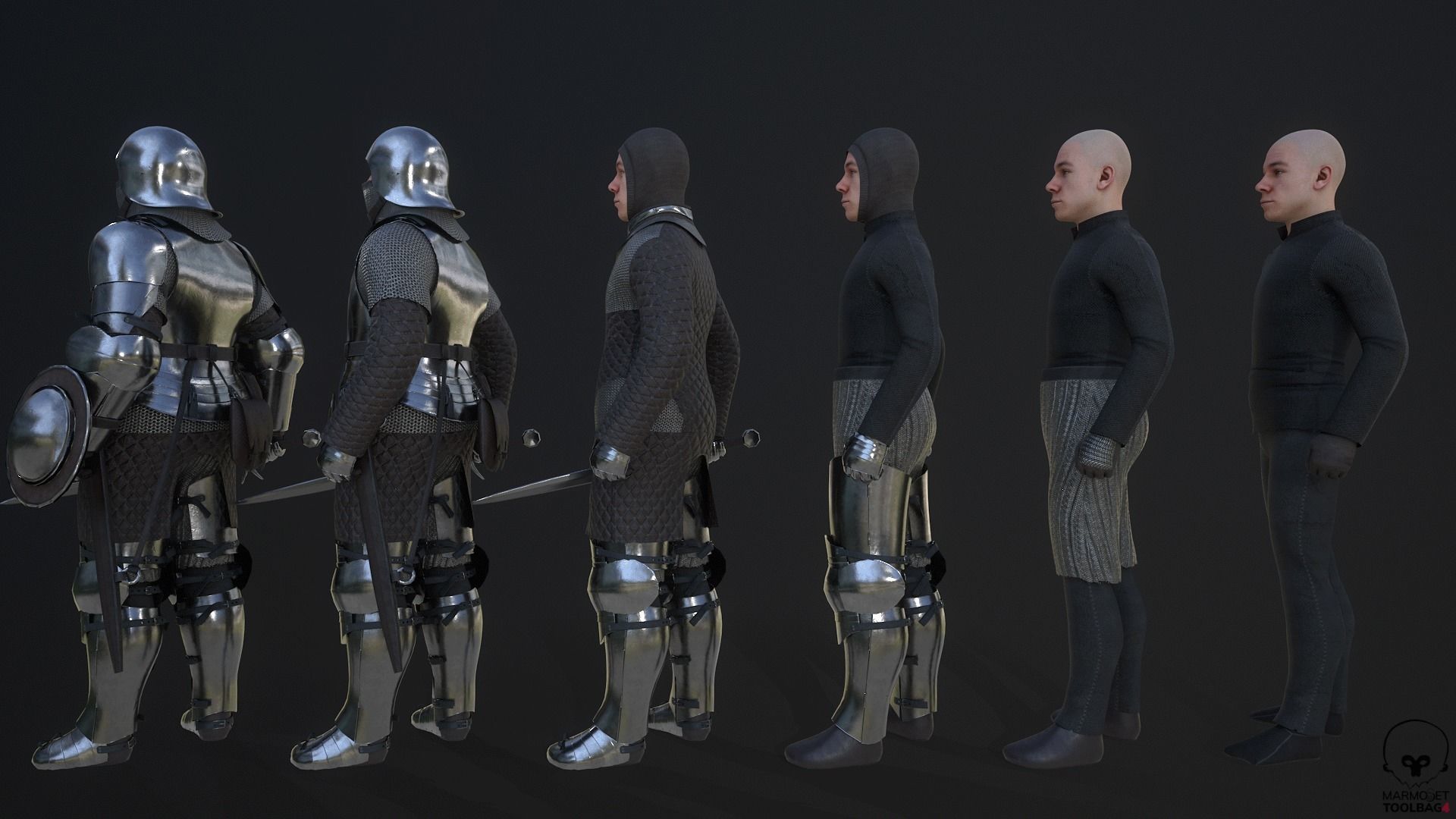 TAB Medieval Knight - 10 Low-poly 3D model_12