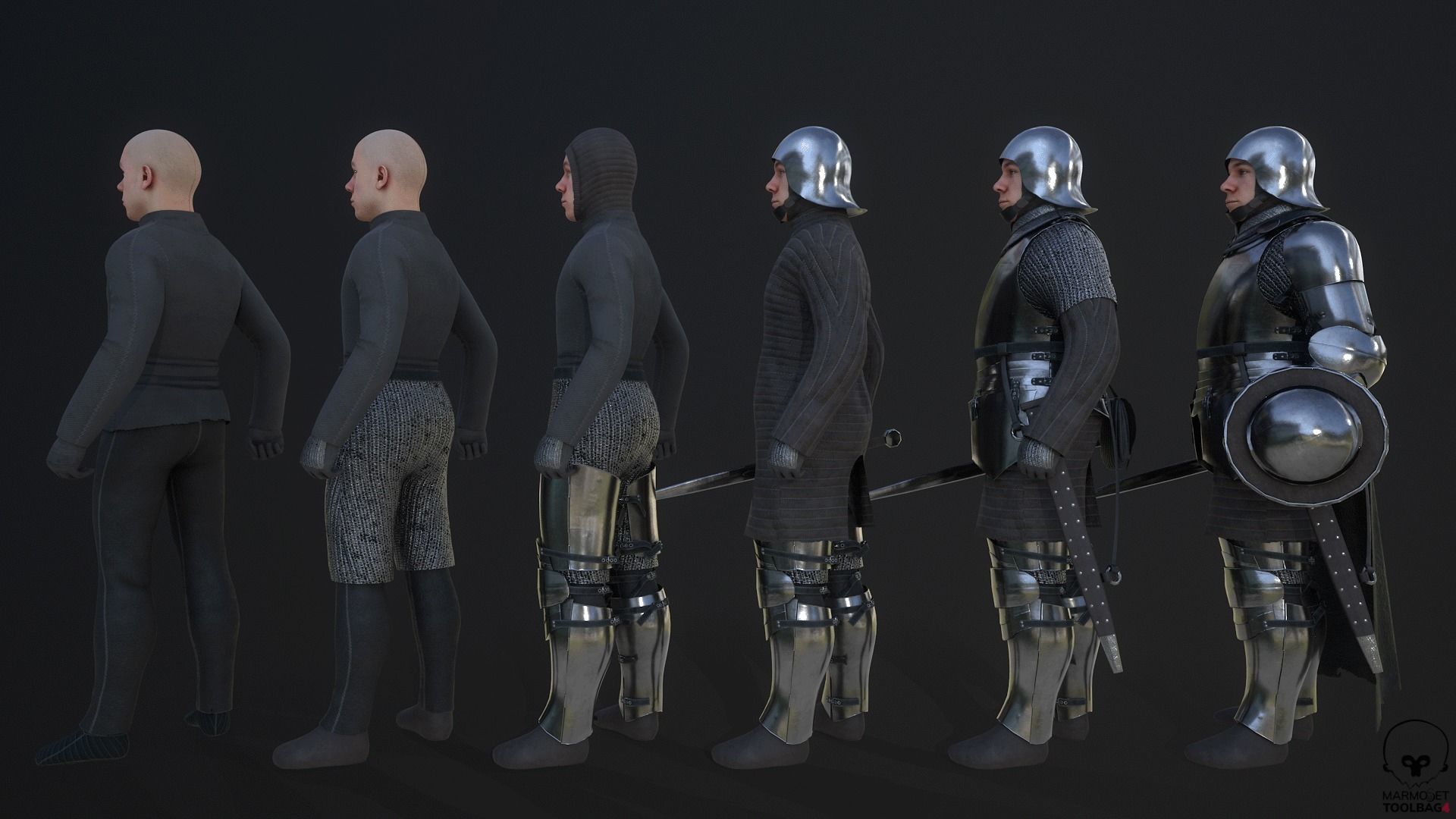 TAB Medieval Knight - 10 Low-poly 3D model_9