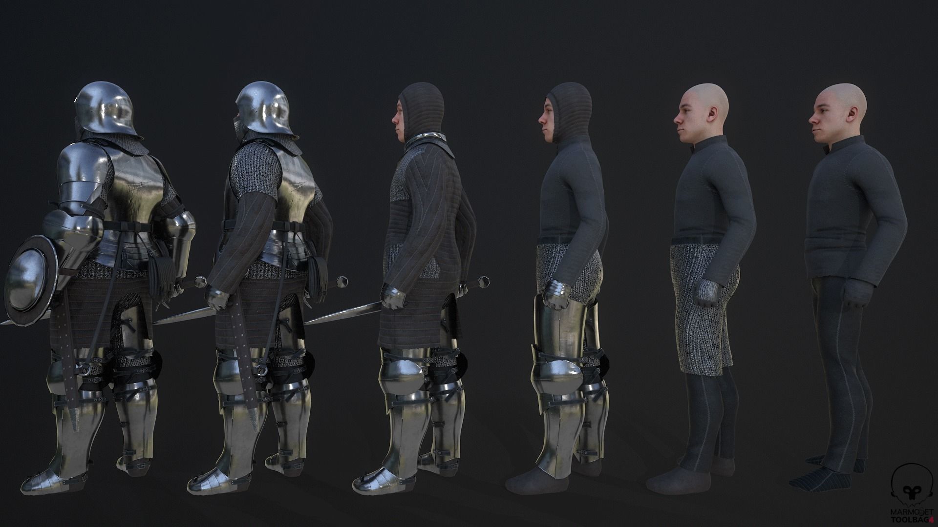 TAB Medieval Knight - 10 Low-poly 3D model_14