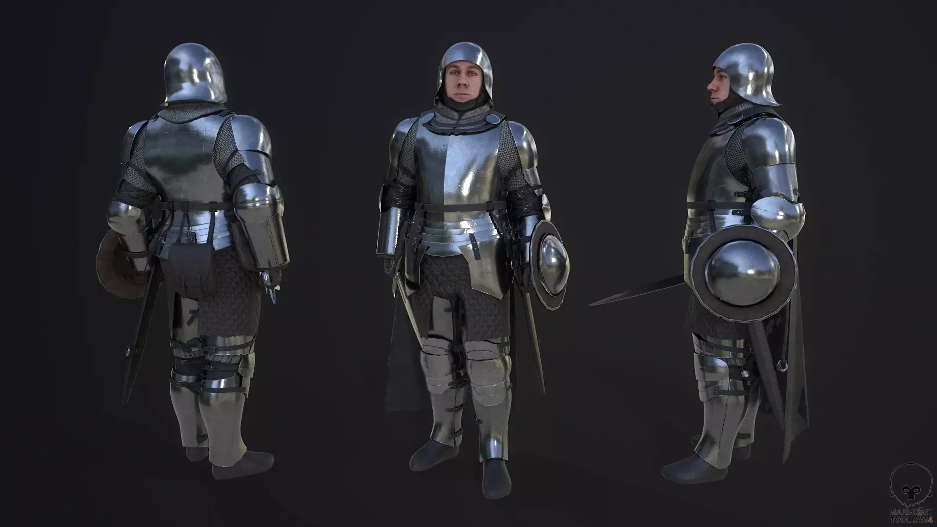 TAB Medieval Knight - 10 Low-poly 3D model_0