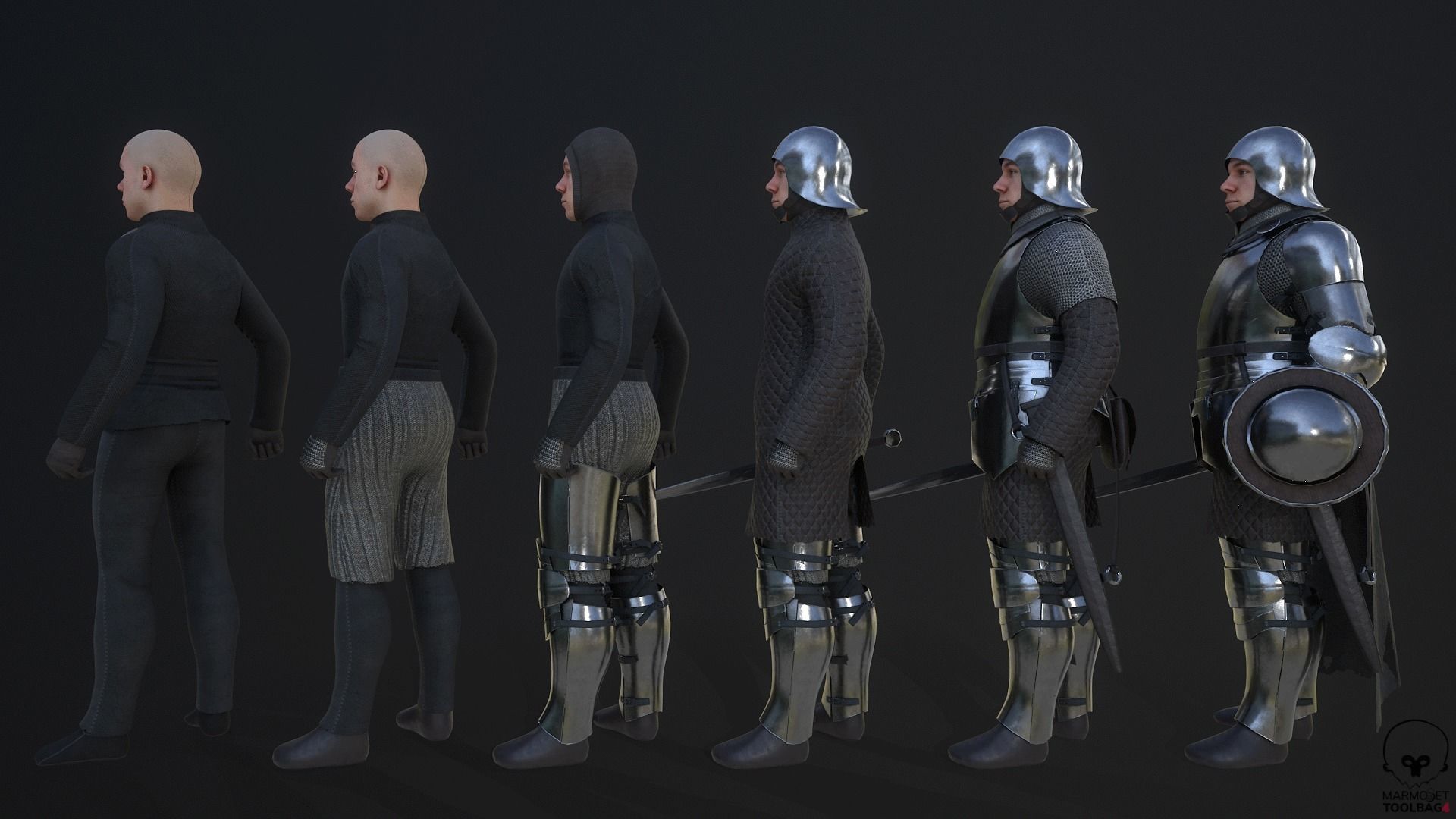 TAB Medieval Knight - 10 Low-poly 3D model_7