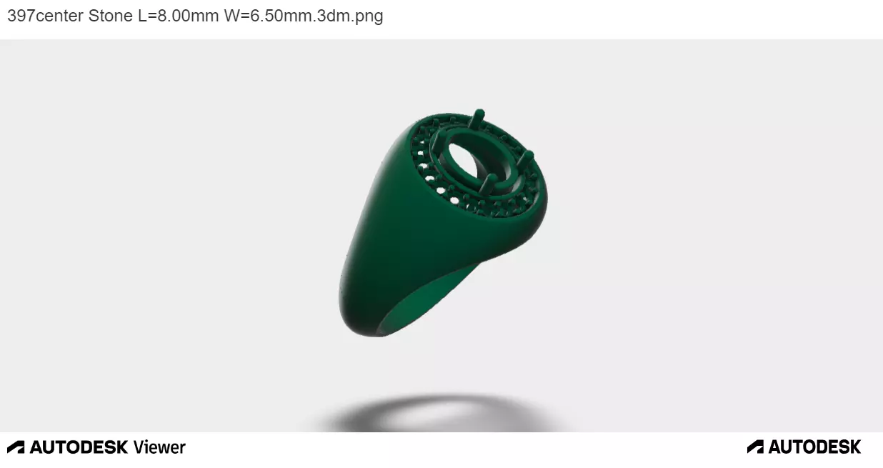 Men Ring With Oval Cut Center Stone 3D print model_0