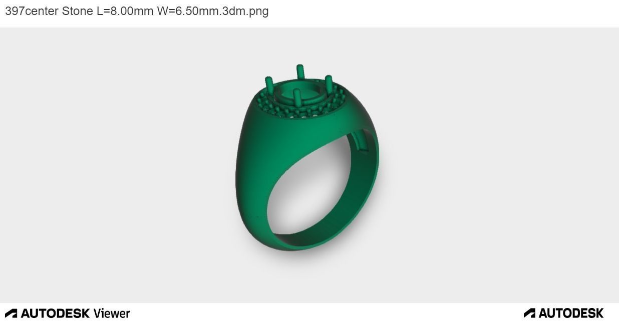 Men Ring With Oval Cut Center Stone 3D print model_3