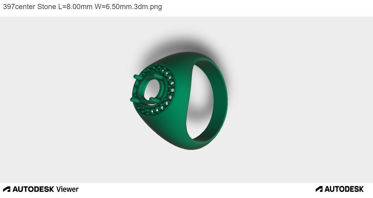 Men Ring With Oval Cut Center Stone 3D print model_1