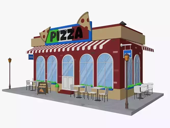  Cartoon pizza Restaurant