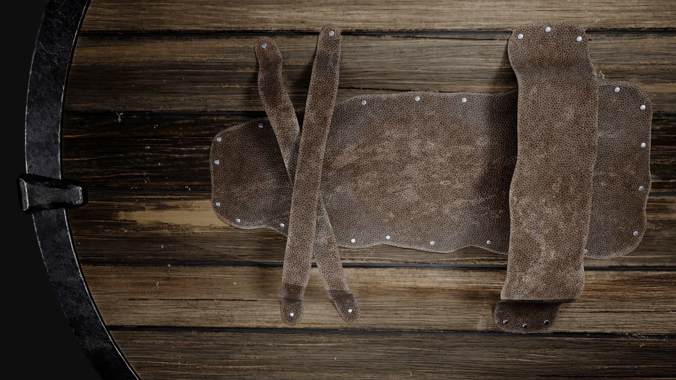 The Viking shield Low-poly 3D model_3