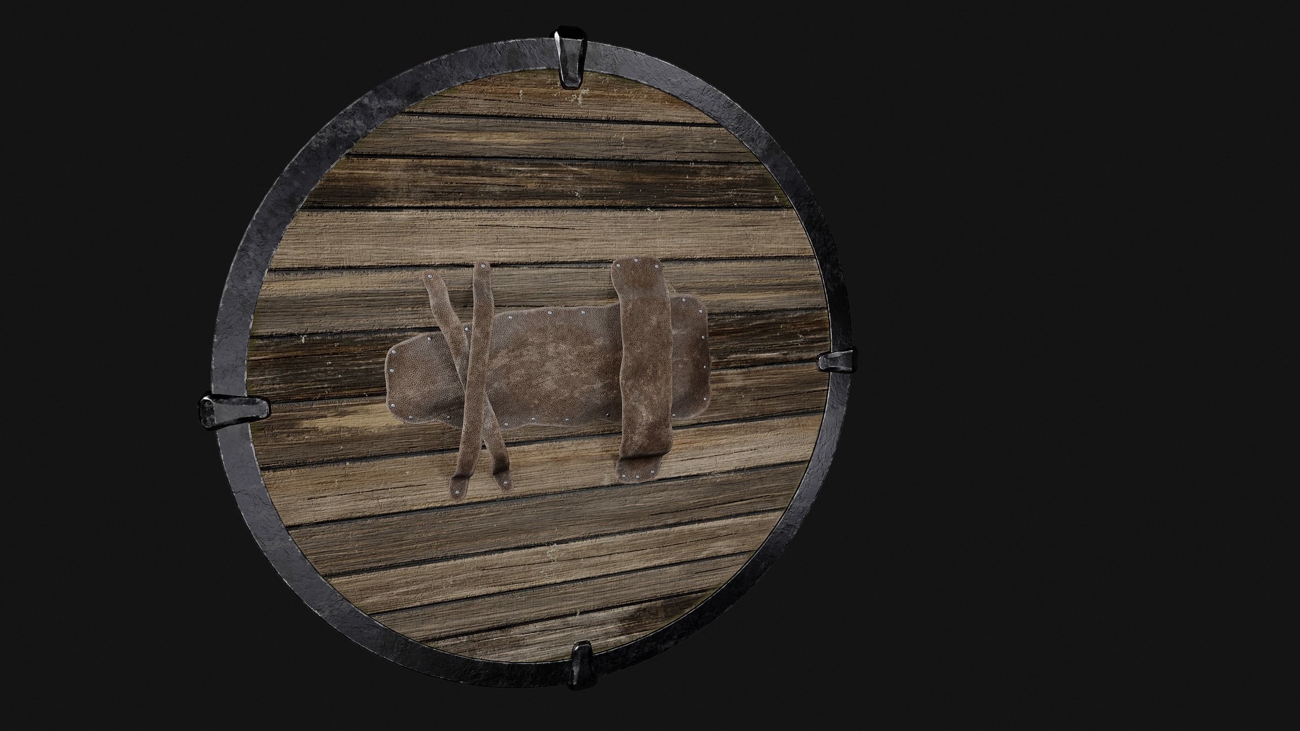 The Viking shield Low-poly 3D model_2