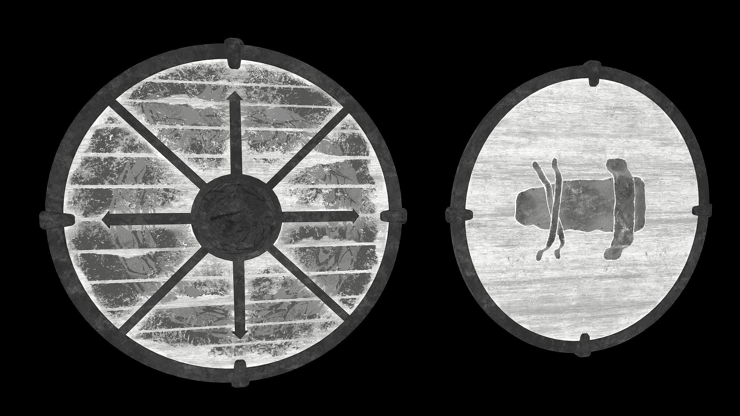 The Viking shield Low-poly 3D model_9