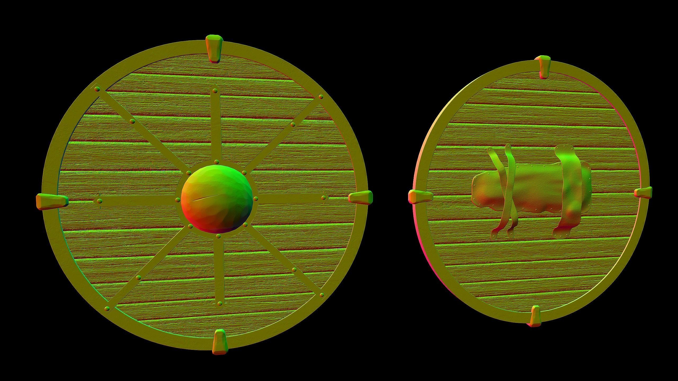 The Viking shield Low-poly 3D model_8