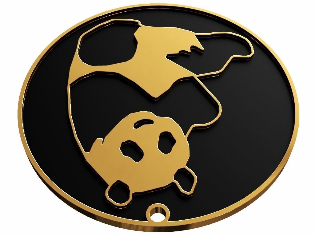 Panda Pendant 3D print model_5