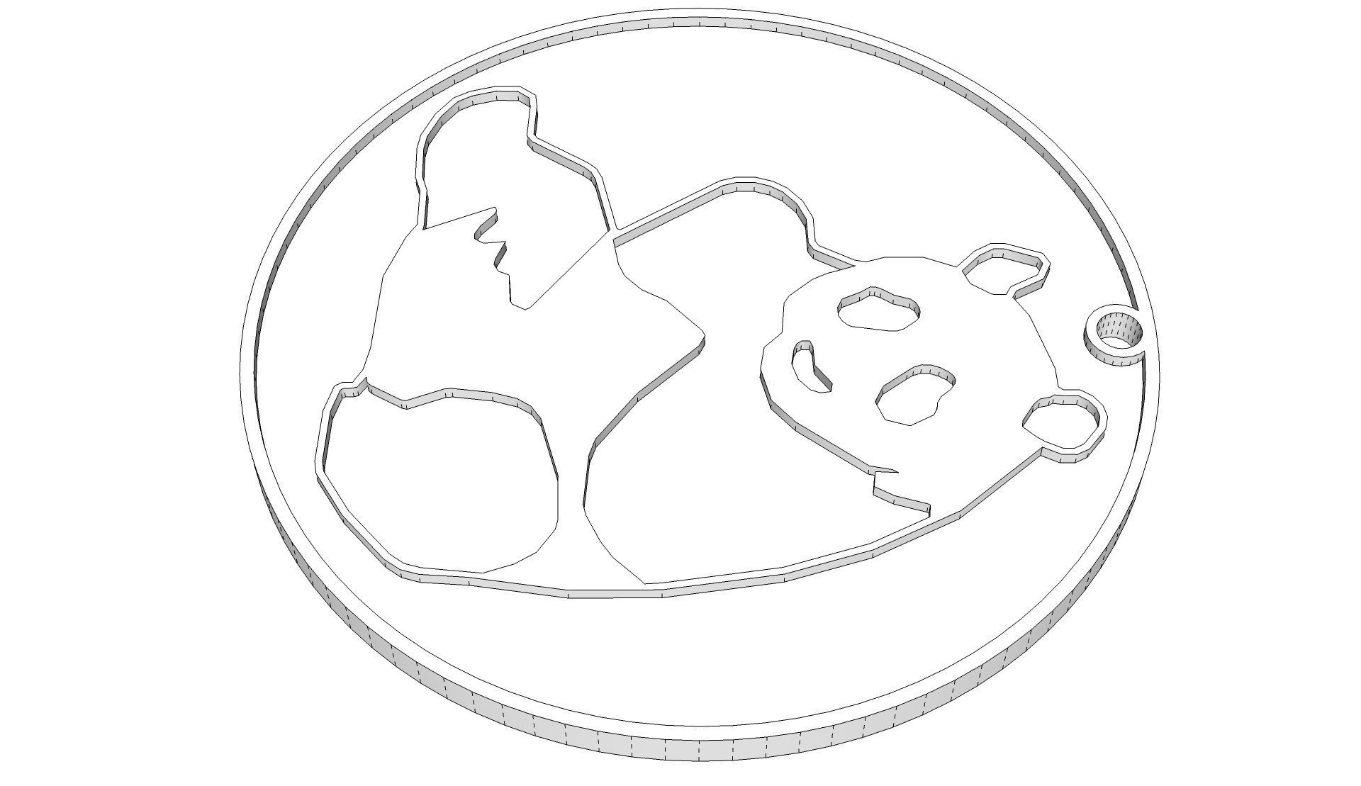 Panda Pendant 3D print model_12