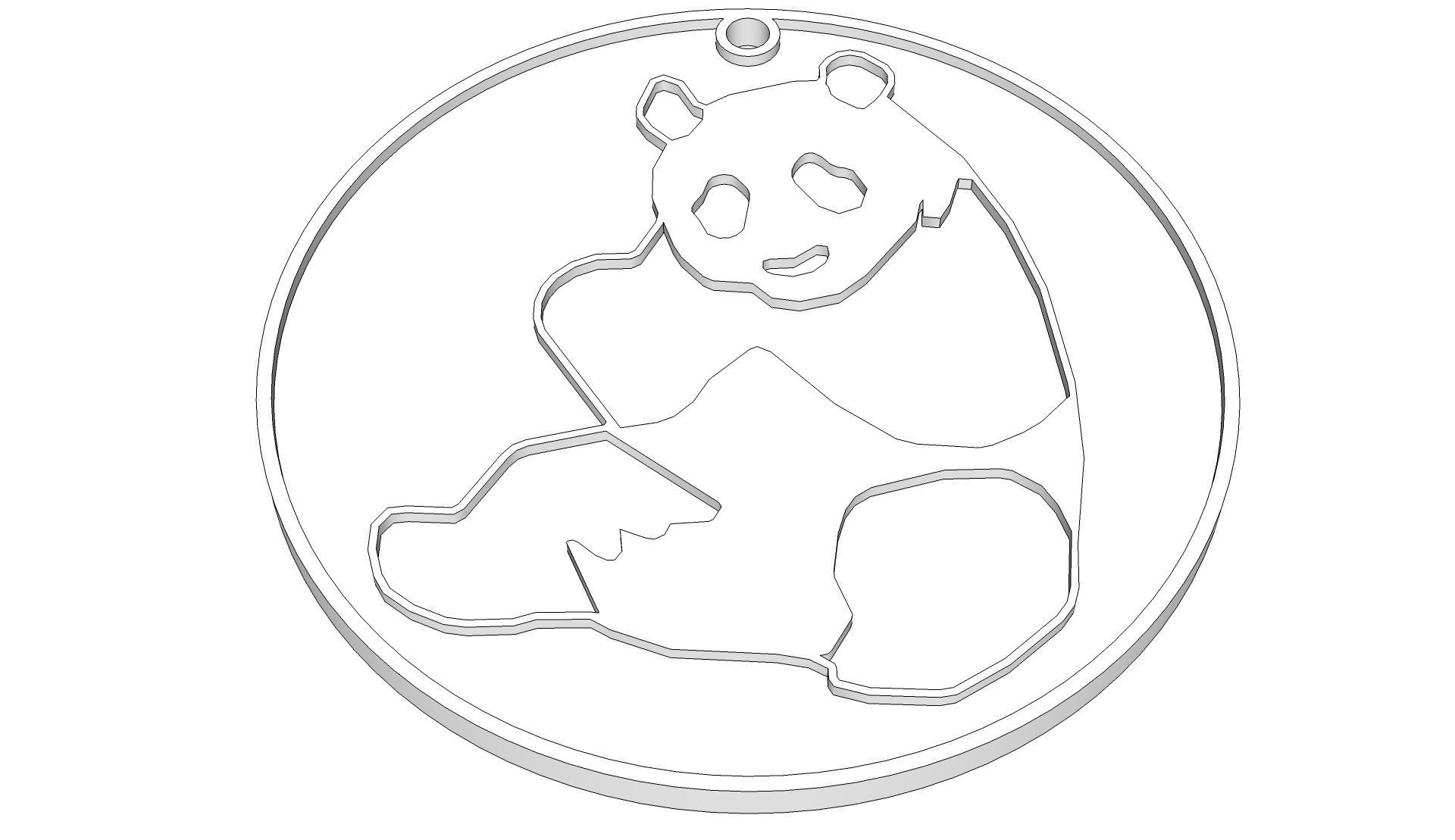 Panda Pendant 3D print model_10