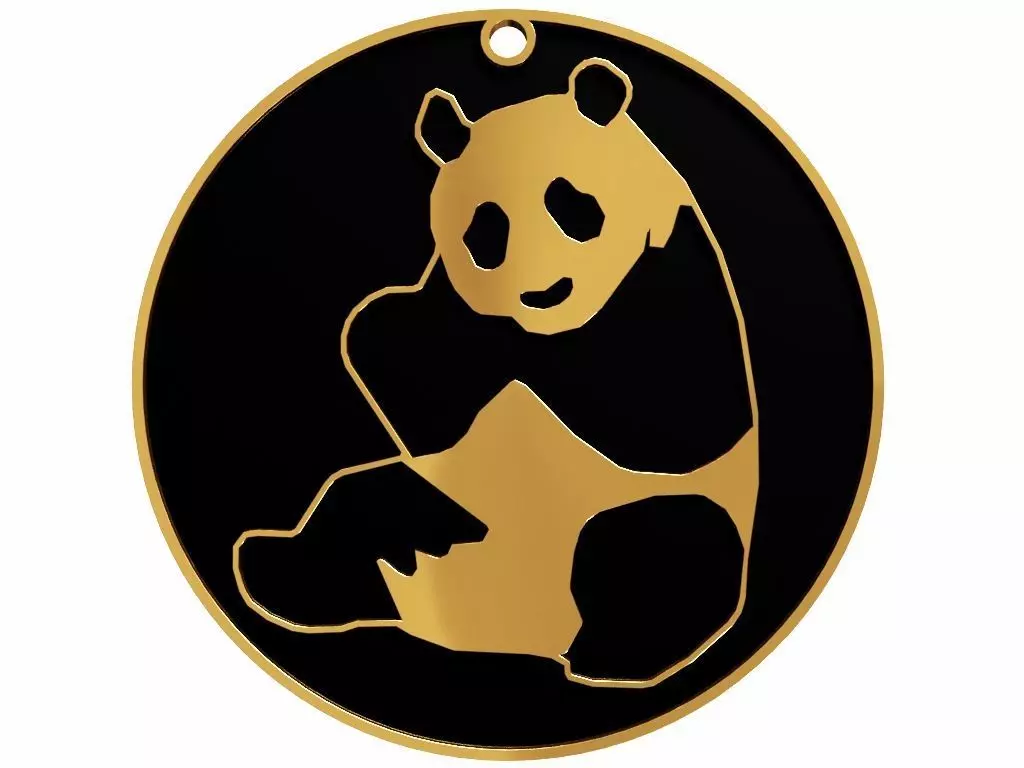 Panda Pendant 3D print model_0