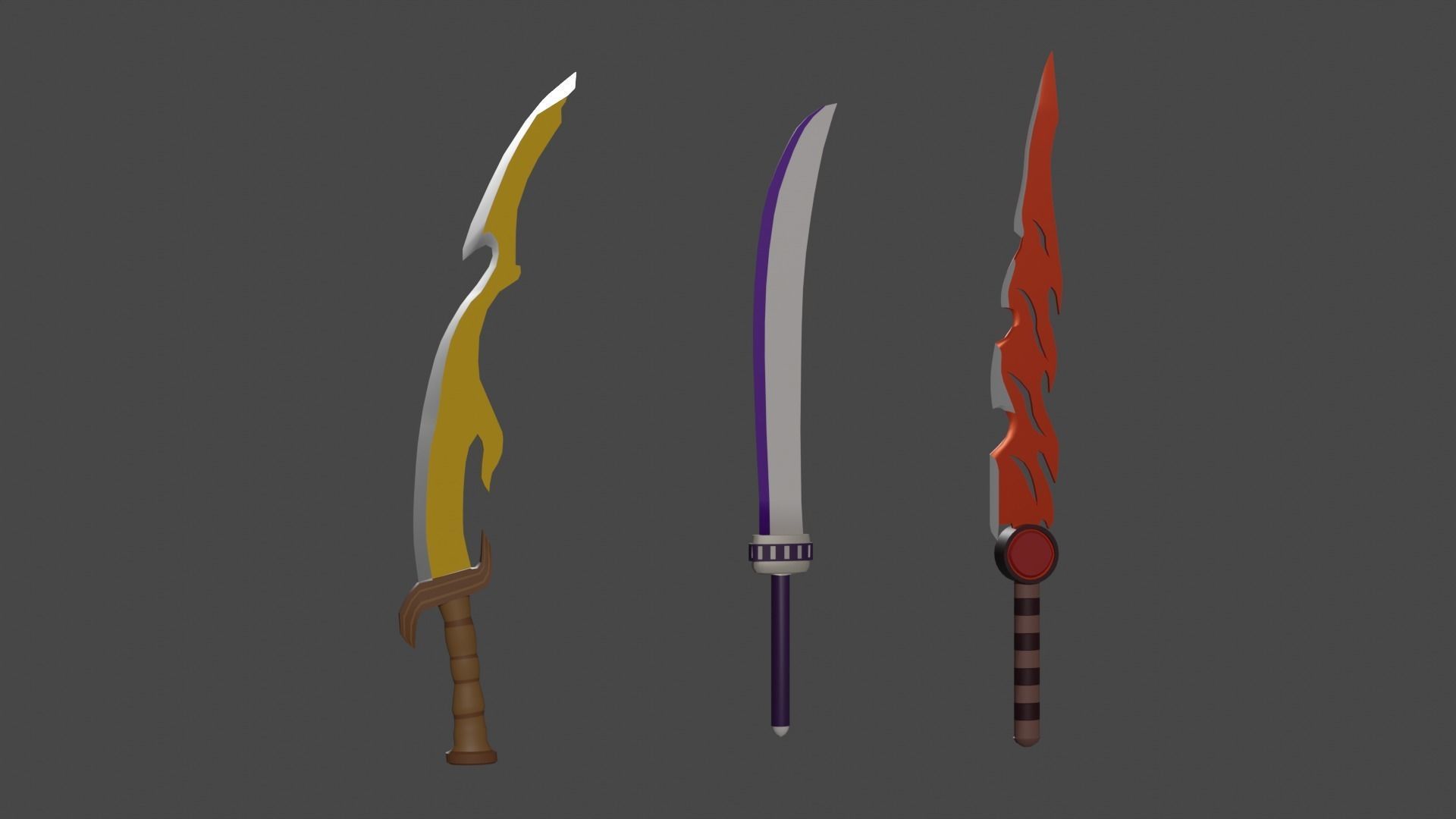 Fantasy Sword Pack Free low-poly 3D model_4