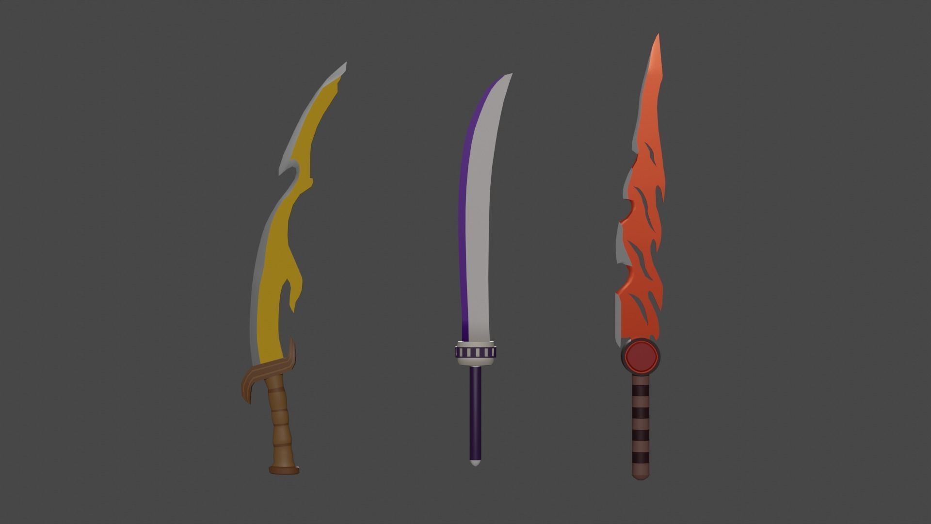 Fantasy Sword Pack Free low-poly 3D model_2