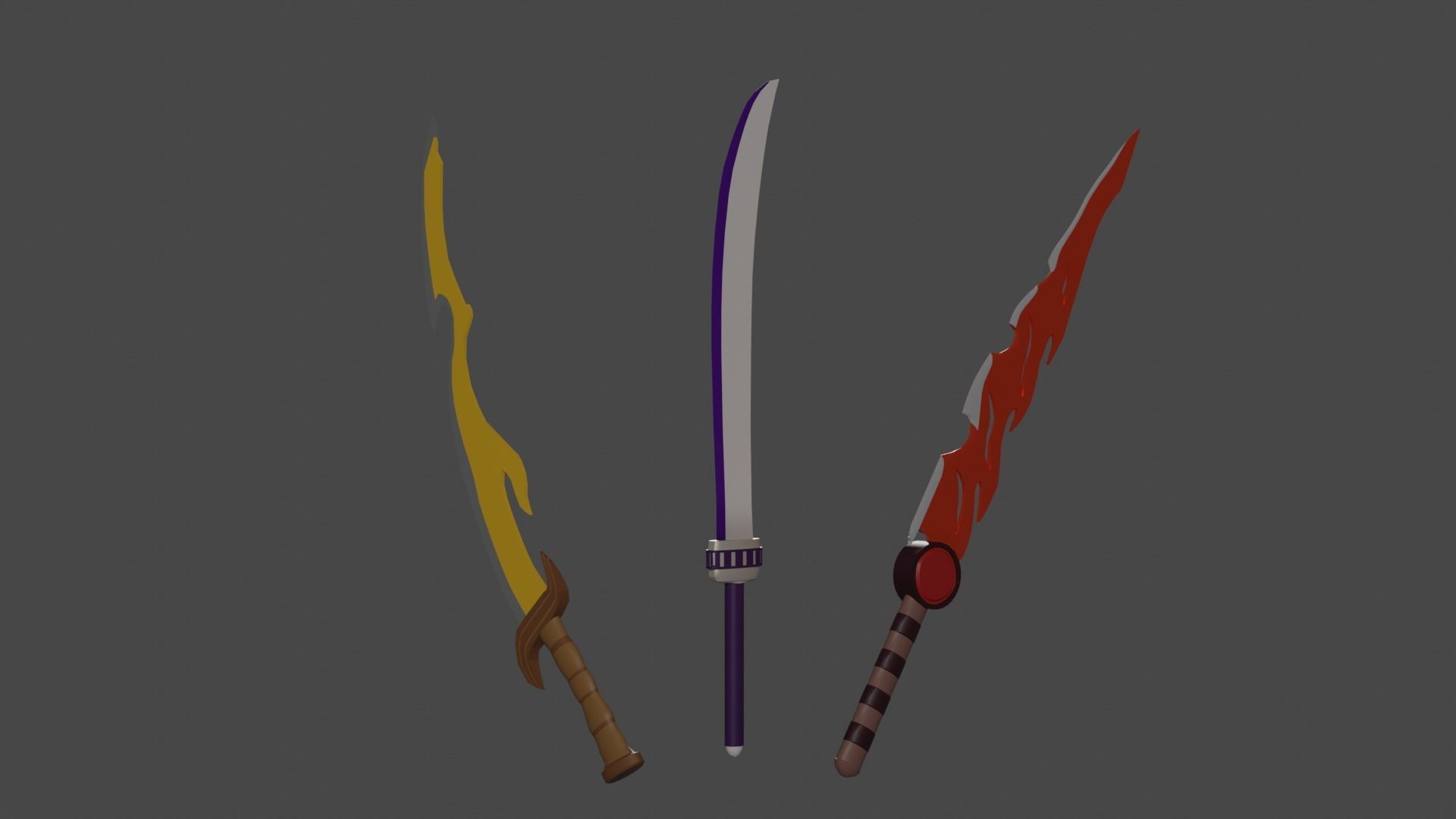Fantasy Sword Pack Free low-poly 3D model_6