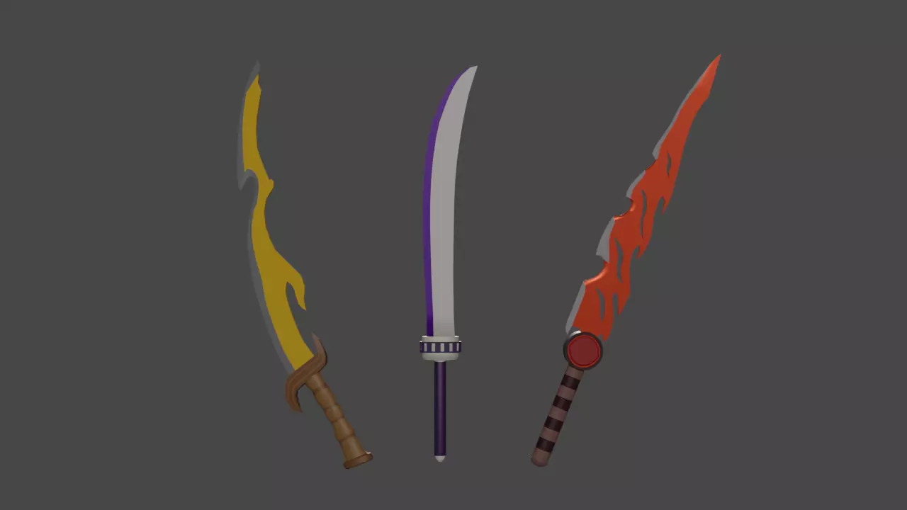 Fantasy Sword Pack Free low-poly 3D model_0