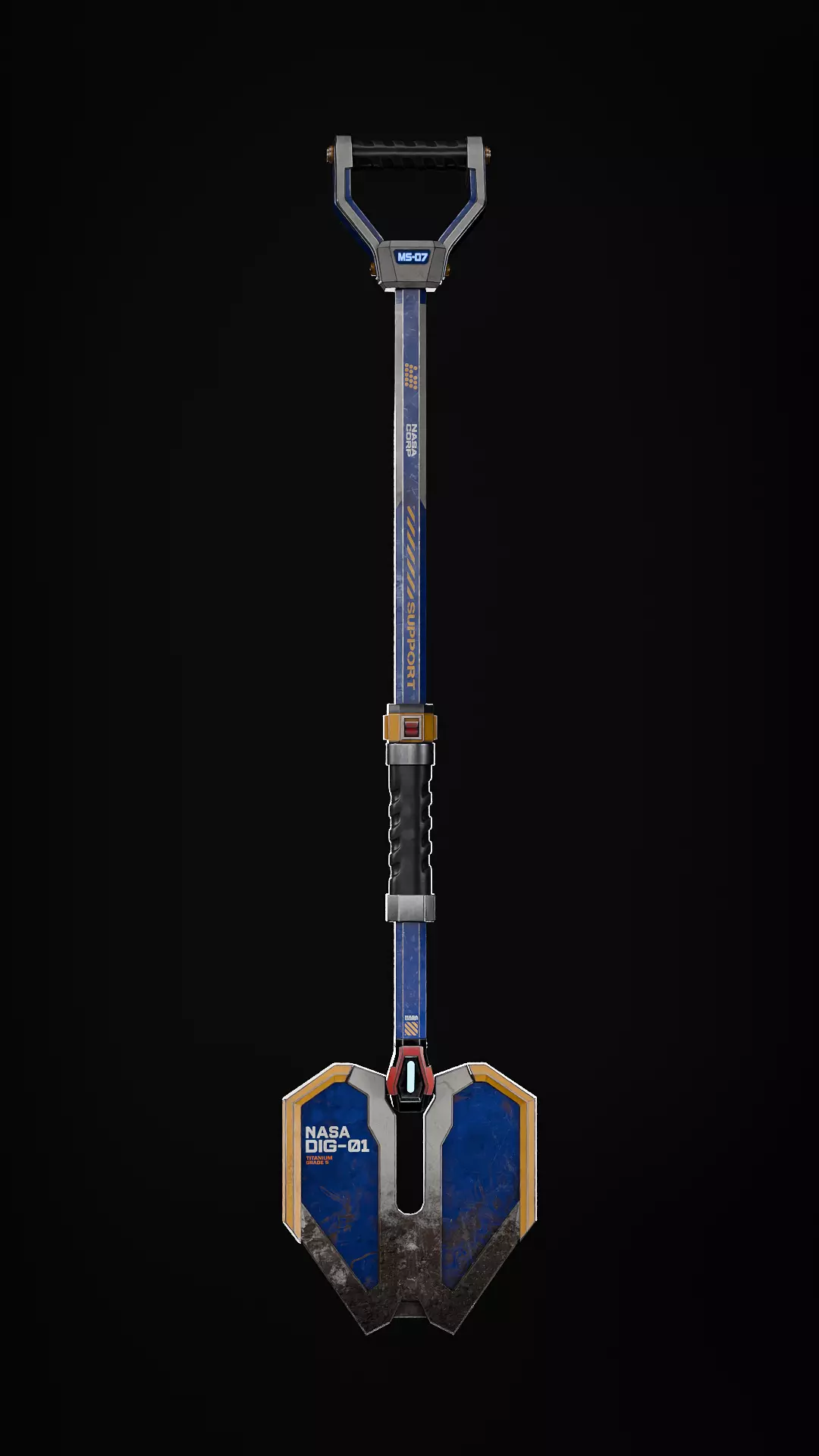 Science Fiction Shovel for Space Station Low-poly 3D model
