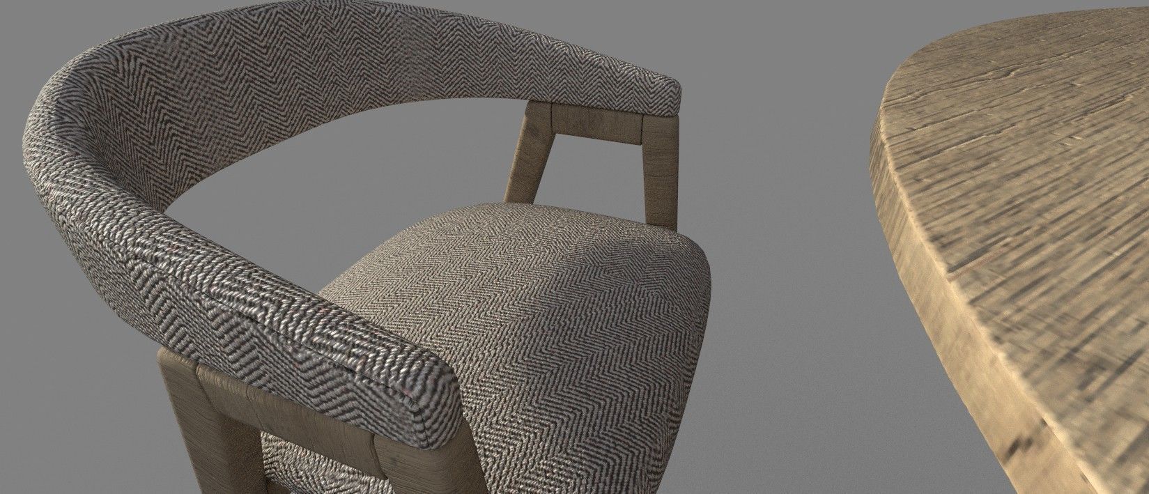 WOODEN TABLE CHAIR 3D MODEL Low-poly 3D model_18