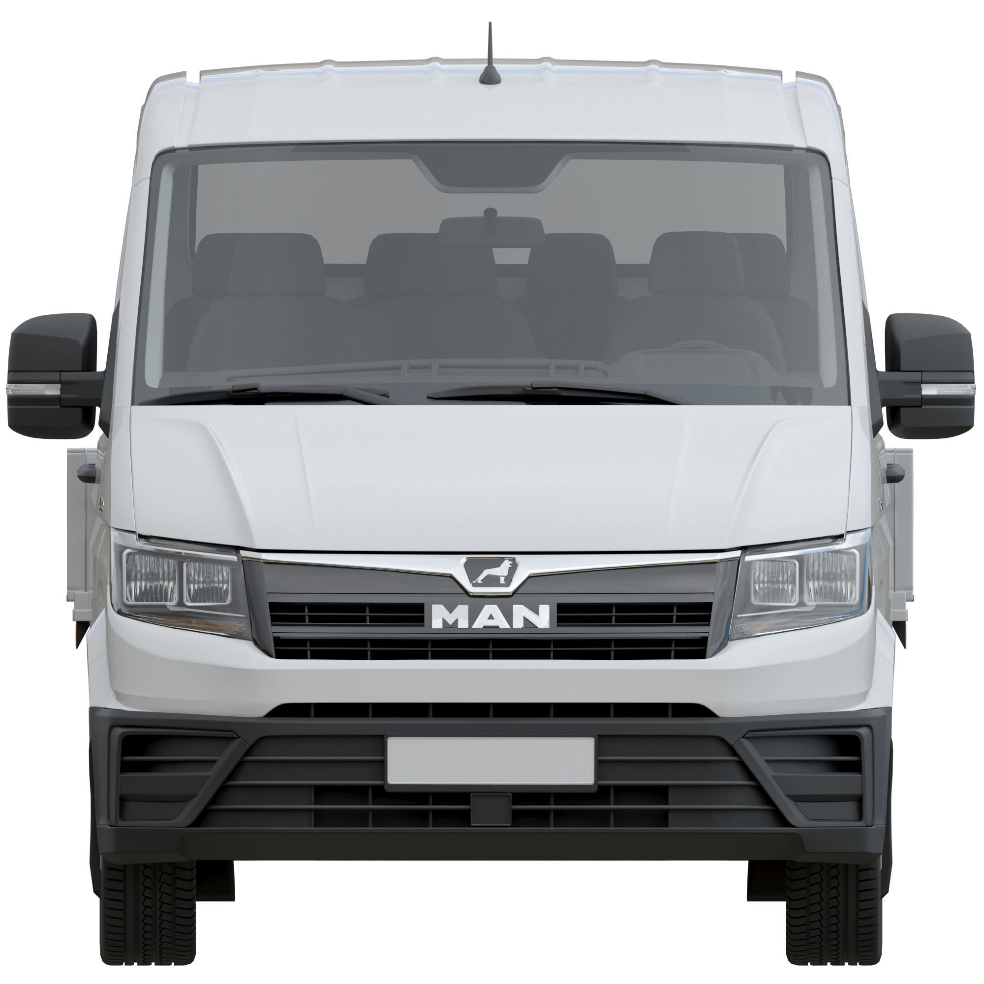 MAN TGE Flatbed Truck Duble 3D model_6