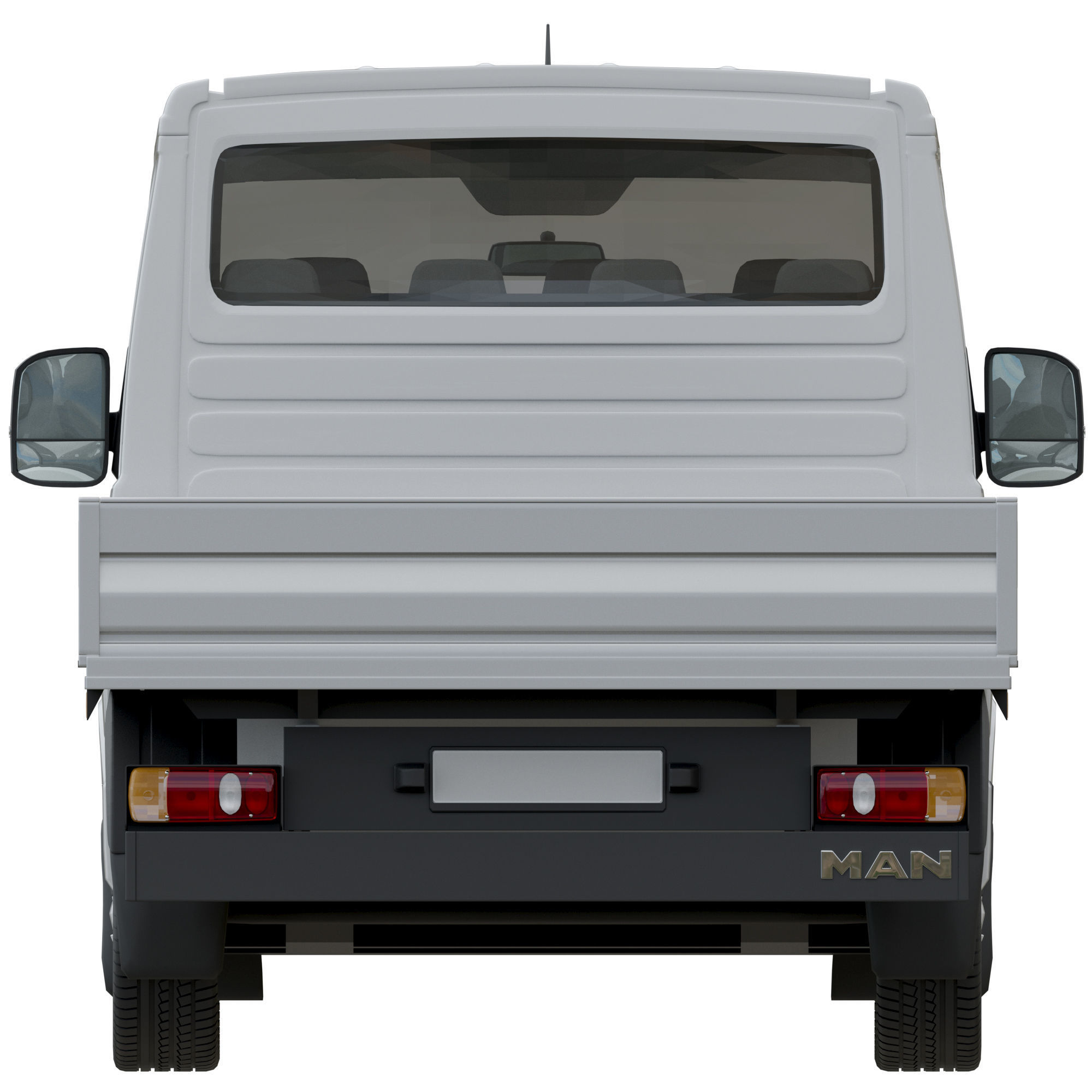 MAN TGE Flatbed Truck Duble 3D model_7