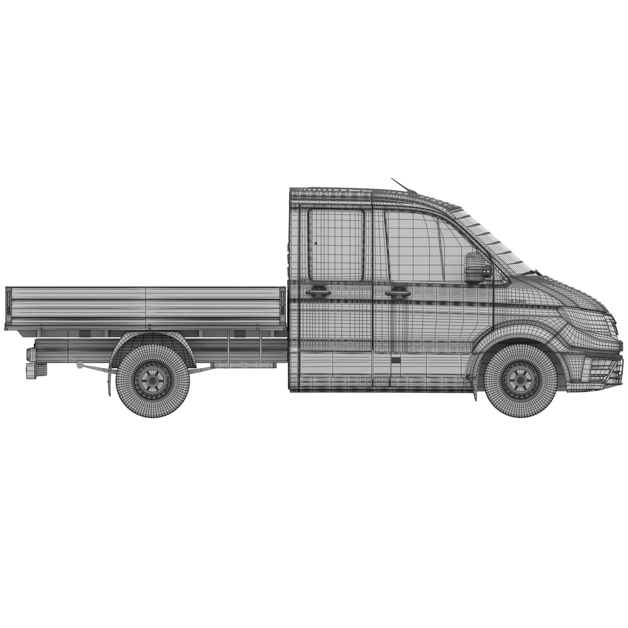 MAN TGE Flatbed Truck Duble 3D model_18