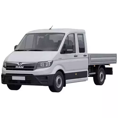 MAN TGE Flatbed Truck Duble 3D model