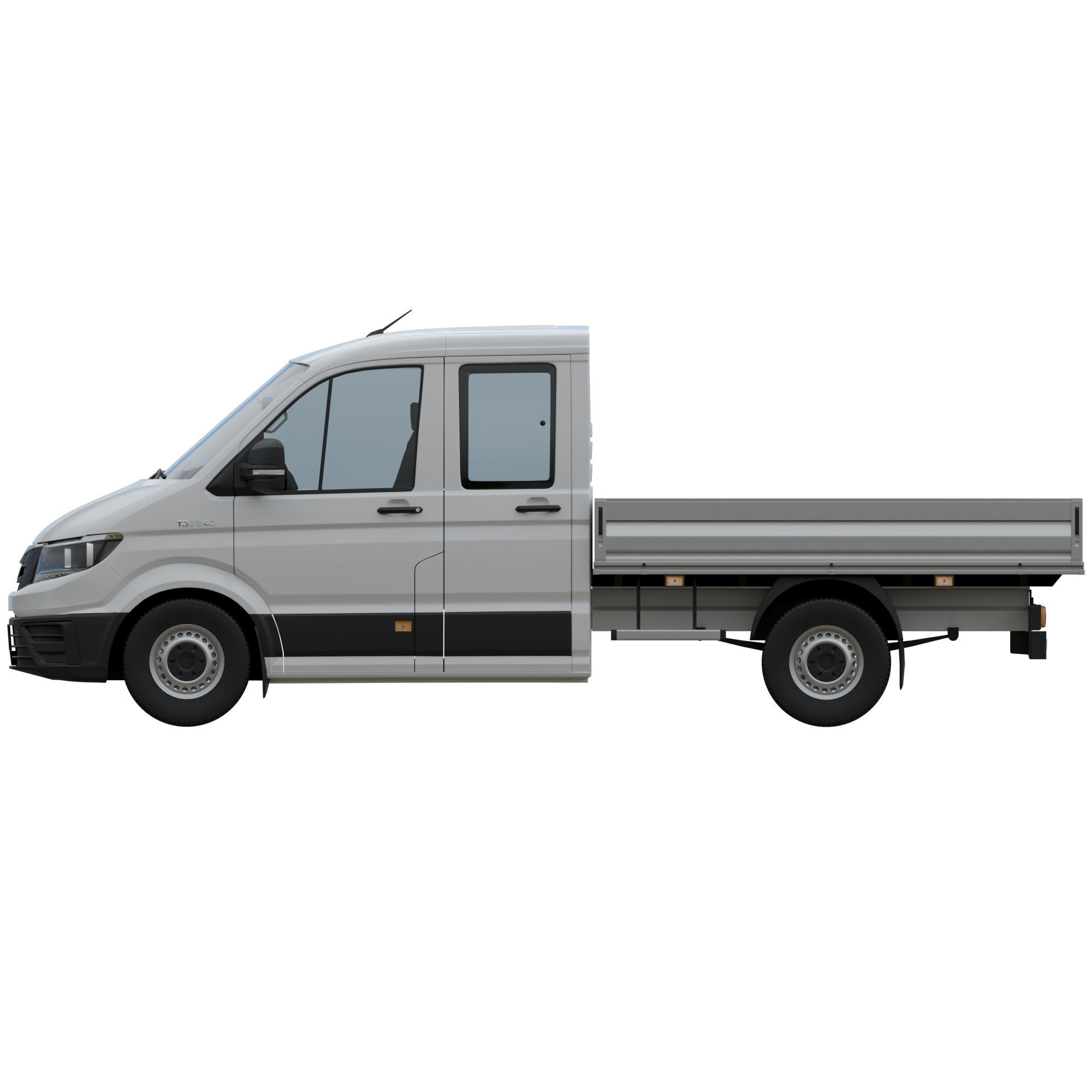 MAN TGE Flatbed Truck Duble 3D model_9