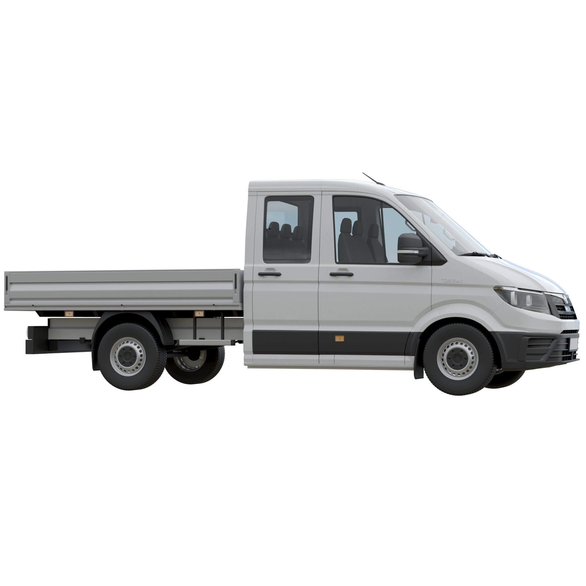 MAN TGE Flatbed Truck Duble 3D model_2