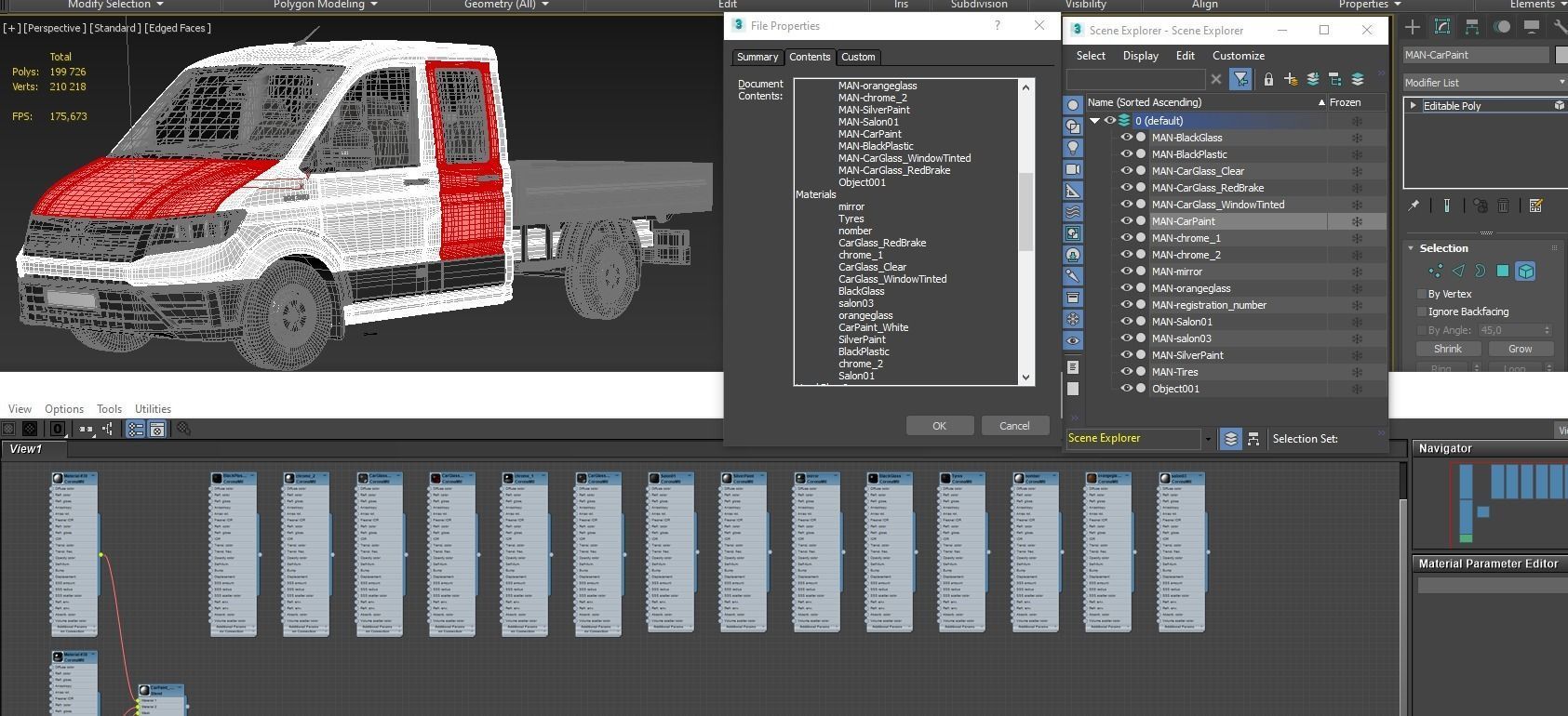 MAN TGE Flatbed Truck Duble 3D model_23