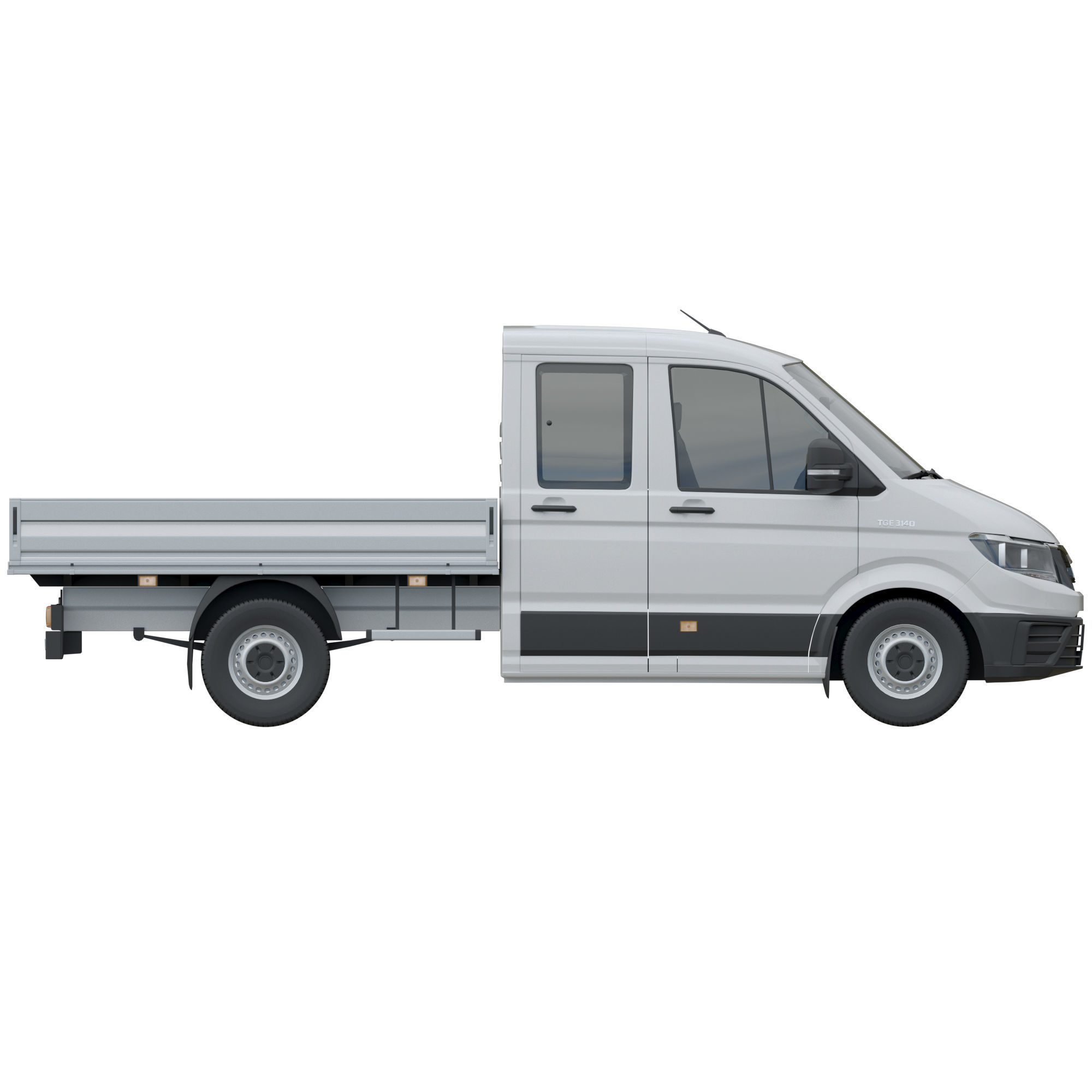 MAN TGE Flatbed Truck Duble 3D model_8