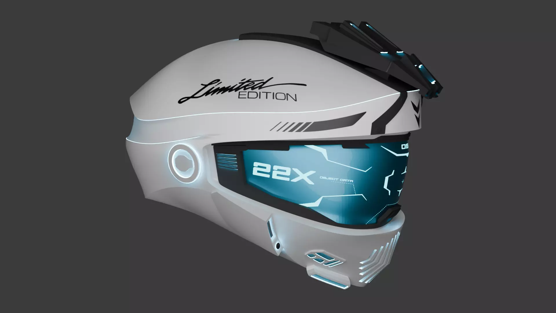 Sci-fi helmet-white Free 3D model