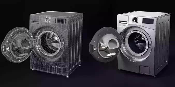 High-Quality Washing Machine 3D Model - UV Mapped with Textures