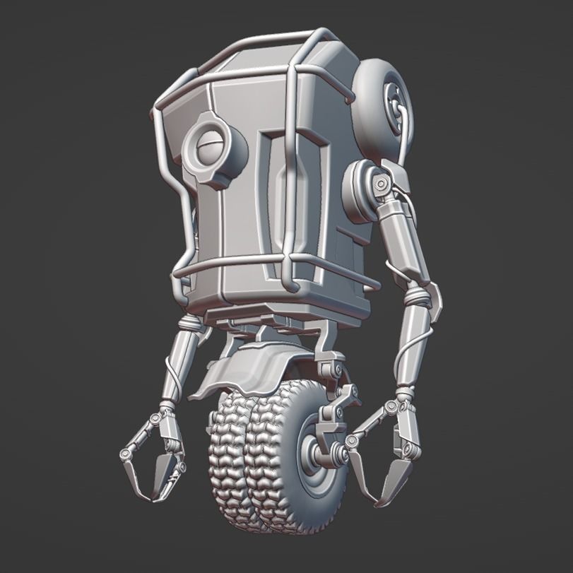 WheelRobot Low-poly 3D model_2