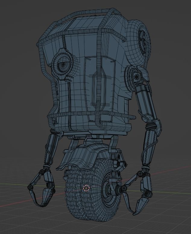 WheelRobot Low-poly 3D model_4