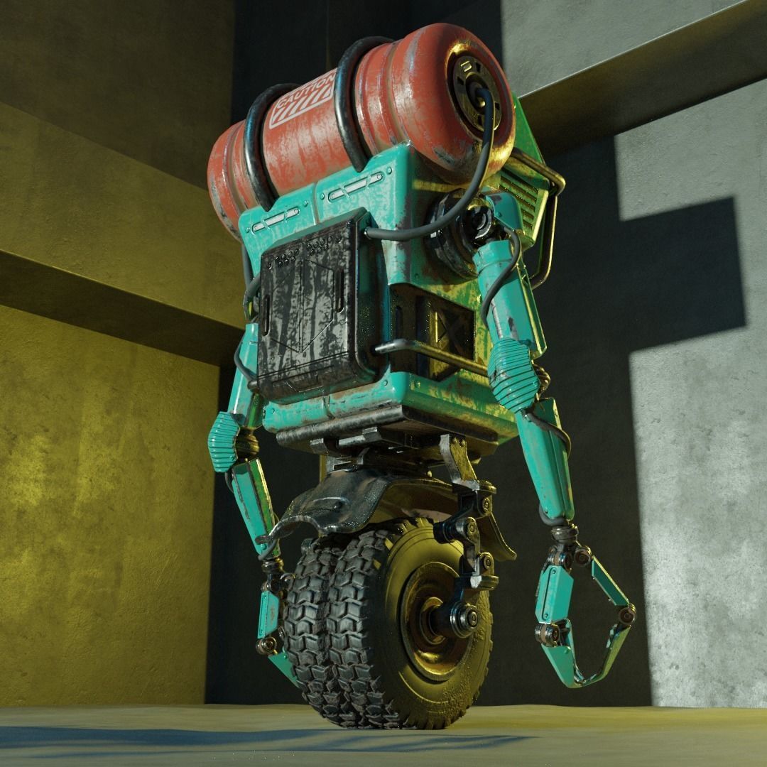 WheelRobot Low-poly 3D model_1