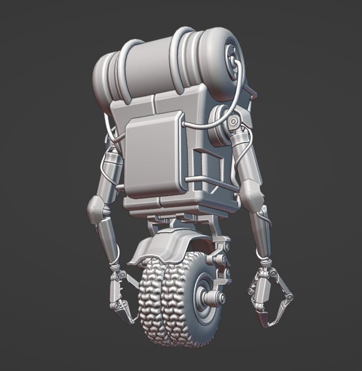 WheelRobot Low-poly 3D model_3